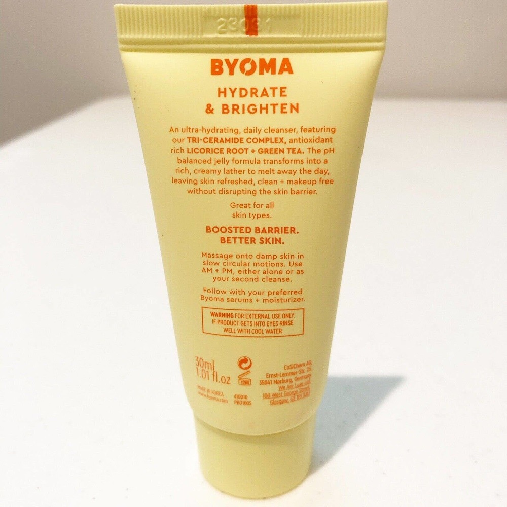 Byoma New, Sealed Tube Creamy Jelly Cleanser Hydrate & Brighten 30mls/1.01fl.oz - Picture 2 of 3
